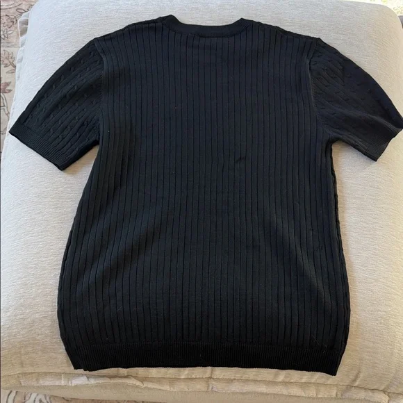Boohoo Mens Black Cable Knit Shirt - Picture 2 of 2